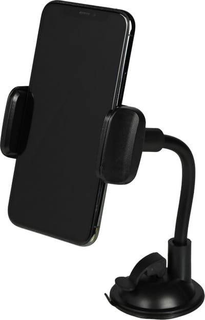 Benson Universele telefoonhouder - zuignap - handsfree - duurzaam ABS - compact - zwart - 6,5 x 24 cm