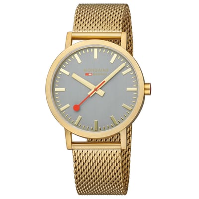 Mondaine M660.30360.80SBM Horloge - Milanees - Grijs - 40mm