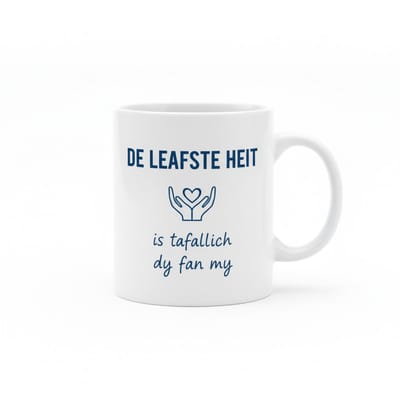 De Leafste Heit is Tafallich Dy Fan My Mok – Romantische Friese Tekst Koffiemok – 330 ml Keramische Mok