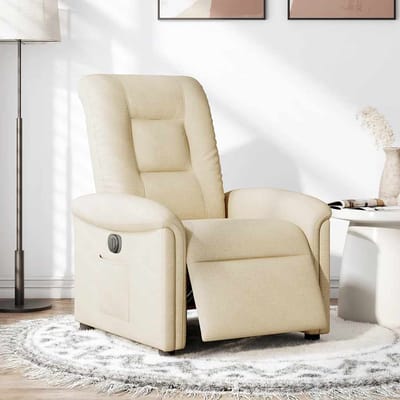 vidaXL - Fauteuil - verstelbaar - elektrisch - stof - crèmekleurig