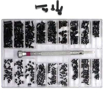 SnelShoppen - 486 Mini Schroefset, Micro Reparatieschroeven Kit met Schroevendraaier, Kleine Vervangingsschroeven voor Brillen, Laptops en Horloges -
