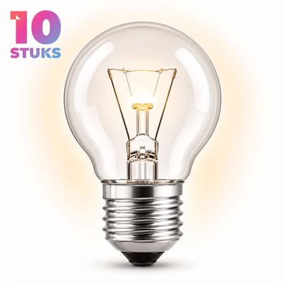 10x Kogel Gloeilamp E27 - 25W - Warm Wit Licht (2700K) - 180 lm - 1 jaar - Dimbaar - Ovenlamp max. 300 °C