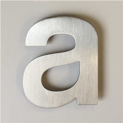 Huisnummer RVS 9 cm - Letter A / rvs modern huisnummer / rvs huisnummer 120 mm / huisnummer rvs / 12cm Hoog / Kleur: zilver-rvs / Maakjenaambord.nl / huisnummerbord / huisnummers / A