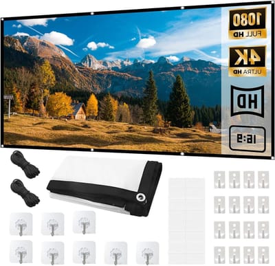Projectiescherm - Beamerdoek Opvouwbaar - Thuisbioscoop Creëren - Kreukvrij HD Beeld - 100 inch - Wit