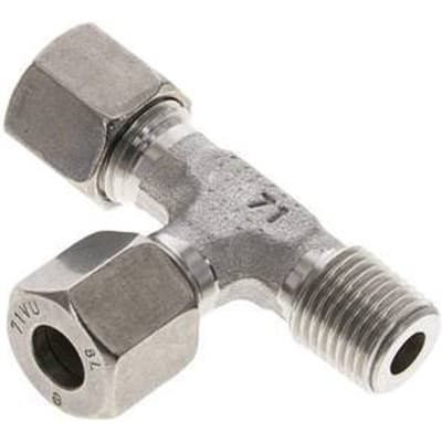 8L & R1/4'' RVS L-vorm Snijringkoppeling Buitendraad 315bar ISO 8434-1