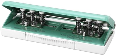 Dailygoods- Perforator 6-gaats - Verstelbare Papierperforator - Geschikt voor A4/A5/A6/A7 - Capaciteit van 10 Vellen - ABS/IJzer Materiaal - Gatenafstand 19 mm - Papierpons