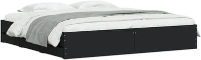 Tweepersoons Bedframe met Opbergruimte en Lades - 180x200 cm - Zwart Hout
