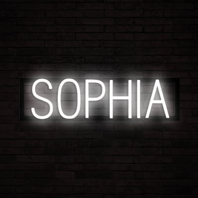 SOPHIA - Neon LED Lamp Kinderkamer | SpellBrite | 56,3 x 16 cm | 6 Dimstanden & 8 Lichtanimaties | Naamlamp Wandlamp Neon Verlichting