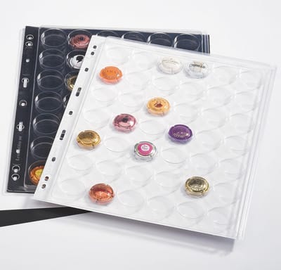 Leuchtturm kunststof opbergbladen - set van 2 transparante opbergbladen met 42 vakjes voor champagnecapsules ENCAP