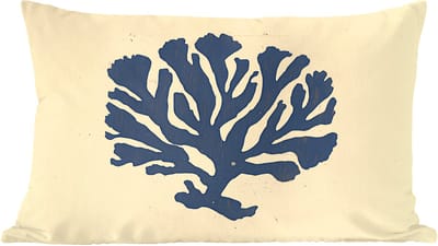 Sierkussens - Kussentjes Woonkamer - 60x40 cm - Blauw koraal - Vertakkingen - Beige