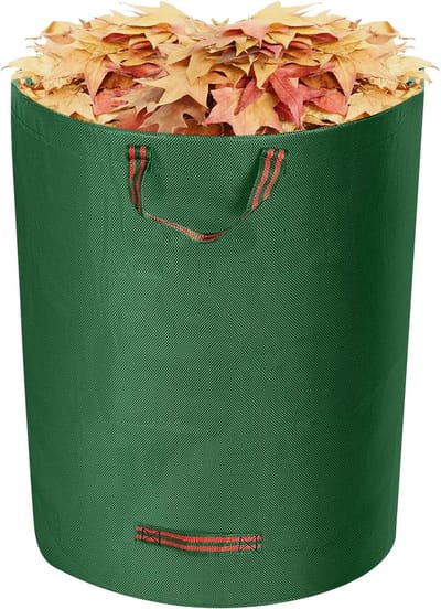 Tuinafvalzak, 300 liter, Grote tuinafvalzak met handvatten, Ondersteuningsframe, Waterdichte afvalzak, Tuin, Opvouwbaar, Herbruikbaar, voor onkruid, bladeren en afval