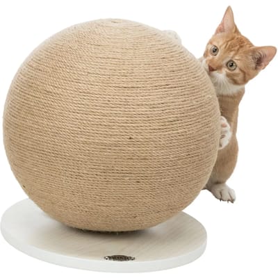 Kattenspeeltje met krabbal op jute/houten plateau Trixie