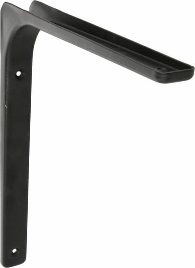 AMIG Plankdrager/planksteun van metaal - gelakt zwart - H300 x B400 mm - boekenplank steunen