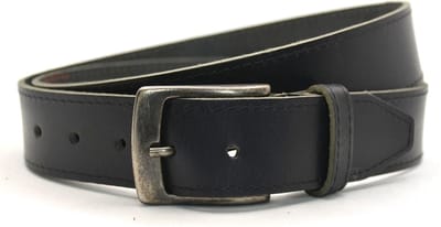 Leren Riem Heren Rondgestikt | 4 cm breed | Riemmaat: 95cm (totale lengte: 110cm) | 100% echt leer | Kleur: zwart | Nikkelvrije gesp