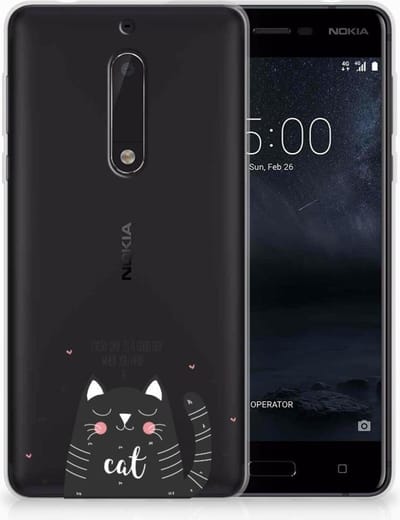 Nokia 5 Telefoonhoesje met Naam Cat Good Day