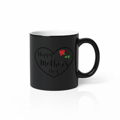 Magische Mok Moederdag - Warmtegevoelige Mok Hart en Roos - 330ml Verrassingscadeau