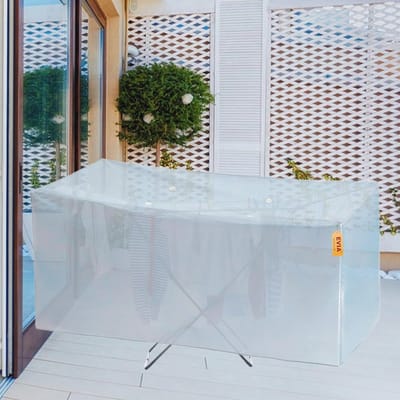 Verwarmd Droogrek Cover - Sneller Drogen van Kleding met 146x53x74cm Opvouwbare Luchter Hoes in Grijs