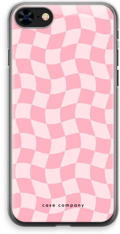 Case Company® - Hoesje geschikt voor iPhone 8 hoesje - Grid Roos - Soft Cover Telefoonhoesje - Bescherming aan alle Kanten en Schermrand
