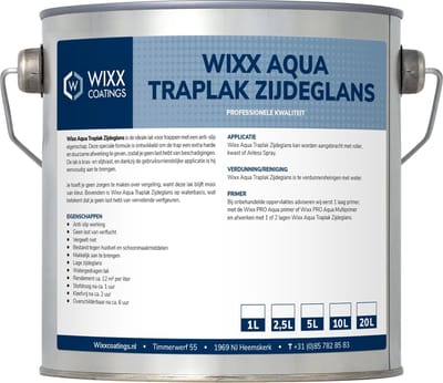 Wixx Aqua Traplak Zijdeglans - 2.5L - RAL 9001 | Crèmewit