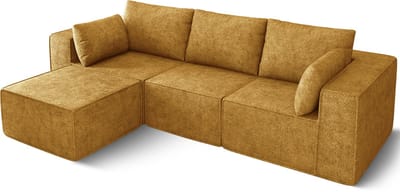 Fukstern Hoekbanken hooge Ergonomische Comfort - Multifunctioneel L-vormige moderne hoekbank - Modulair Ontwerp - Geel