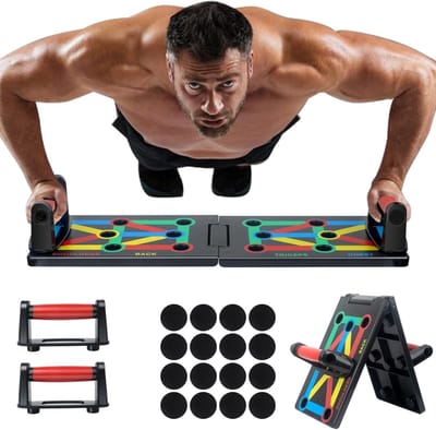Multifunctionele Vouwbare Push Up Board voor Krachttraining en Yoga | 12-in-1 Oefenbord met Parallelle Stangen voor Thuis en Buiten Gebruik