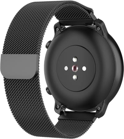 Strap-it Milanees bandje 22mm - luxe smartwatch horlogeband geschikt voor Samsung Galaxy Watch 1 46mm / Galaxy Watch 3 45mm / Gear S3 Classic & Frontier - Amazfit GTR 47mm / GTR 2 / GTR 3 - OnePlus Watch - zwart