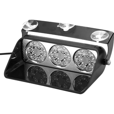Barre Lumineuse Stroboscopique Flash 18LED 36W pour Voiture Ventouse Lampe d'Avertissement d'Urgence IP67 Étanche gray