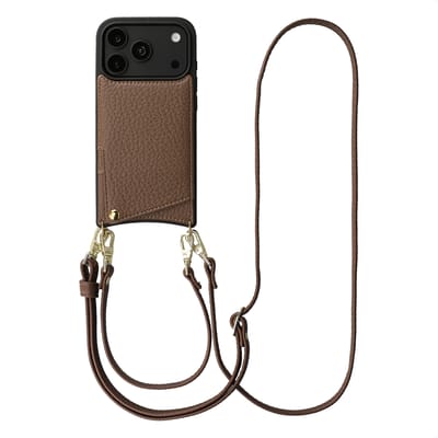 Selencia Nova Telefoonhoes met Koord en Pashouder voor de Apple iPhone 18 Pro Max / 17 Pro Max - Mocha Brown