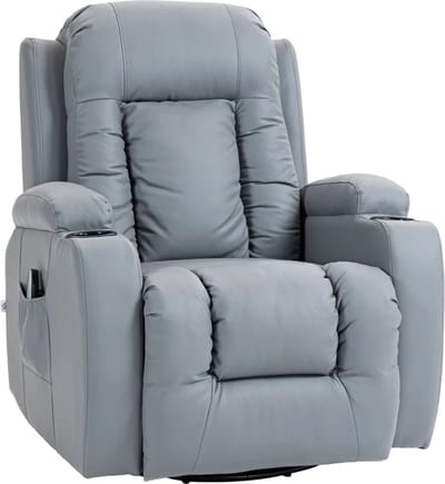 Massagestoel - Relaxfauteuil - Zetel - 1 persoons - Met armleuning - Zeer comfortabel - Elektrisch - Lichtgrijs