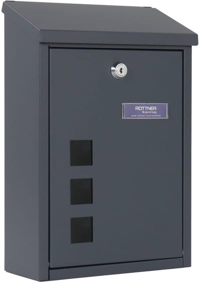 Rottner Brievenbus Casa - Antraciet - 32,5x22x10 cm - Inworp: 3,5x21,3 cm