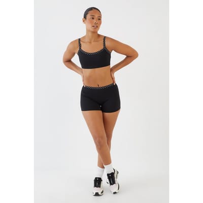Dames Dsgn Studio Sculpt Contrast Polkadot Mini Short | Zwart | Maat: XS