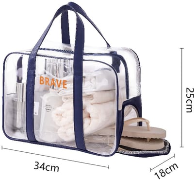 Namajunas - Waterdichte strandtas voor nat en droog - Sporttas - Make up tasje - Zwemtas - Kan schoenen bevatten - Natgoedvak - Unisex - Voor vakantie & strand - Transparant - 1 stuk - Cyaan