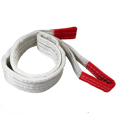 Kraan Cargo Strap - Hijsstrop Singelband - Goederen Verplaatsen - Polyester Band - 2 Ton 3 Meter - Wit