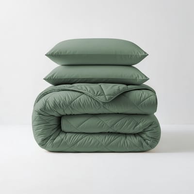 Sleeptime 2 in 1 Diamant Dekbed - Dekbed zonder Overtrek Inclusief Kussenslopen - 200x200 - Groen