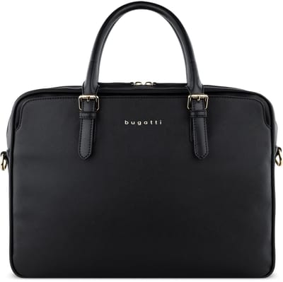 bugatti business tas laptoptas met laptopvak Ella Business Bag Black Saffiano zwart