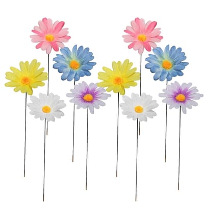 Metalen Tuinpen - Bloem Haringen - Tuin Verfraaien - Realistische Madeliefjes - 30 cm Hoog - Multi