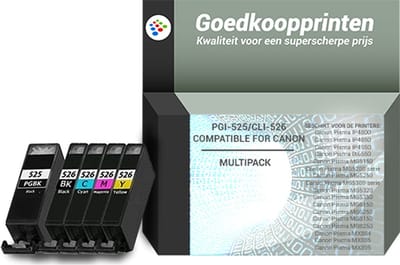 Huismerk Canon PGI-525 BK / CLI-526 inkt cartridge 5-Kleuren Multipack (63 ml)