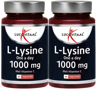 Lucovitaal L-Lysine 1000 mg One a Day - 2 x 30 tabletten - Voordeelverpakking
