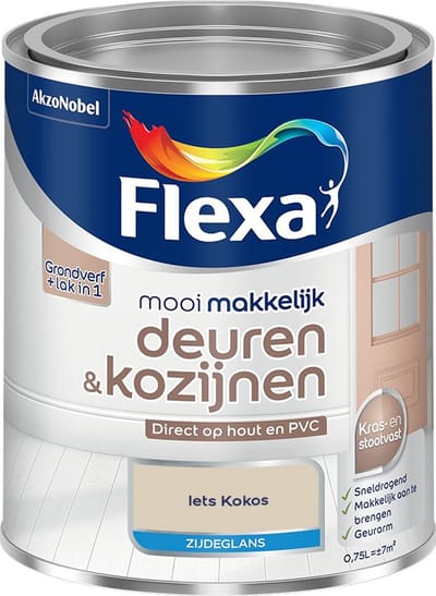 Flexa - Mooi Makkelijk Deuren & Kozijnen Zijdeglans - Iets Kokos - Mengverf - 750 Ml