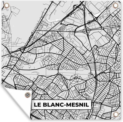 Tuin poster Kaart - Stadskaart - Frankrijk - Le Blanc-Mesnil - Plattegrond - 200x200 cm - Tuindoek