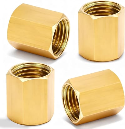 4-delige Messing G3/4 Inch Dubbele Aansluiting Nippel met 3/4 Inch Vrouwelijke Draad, Geschikt voor Water, Lucht en Olie, DN20 Compressed Air Aansluiting en Hex Koppeling