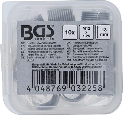 BGS Reserve draadbussen - M12 x 1,25 - 10 delig