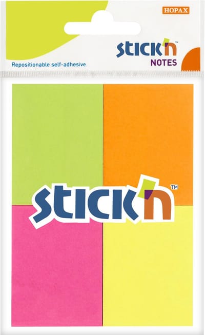 Stick'n kleine sticky notes - 38x51mm - 4x neon - 200 memoblaadjes