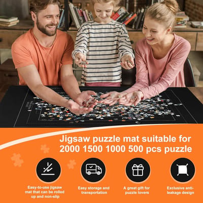 Puzzeltafel - Puzzelmat - Puzzelmap - Puzzelbord -Zwart