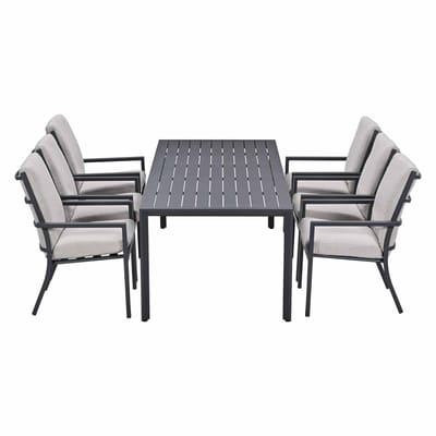 Garden Impressions Senja tuinset 7-delig desert sand - Kasper tuintafel 220x93 cm
