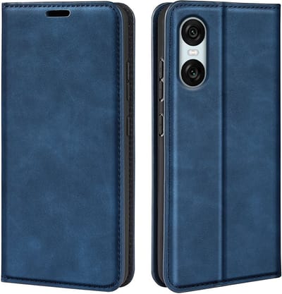 MobyDefend Hoesje - Geschikt voor Sony Xperia 10 VI - Luxe Wallet Bookcase (Magnetische Sluiting) - Blauw