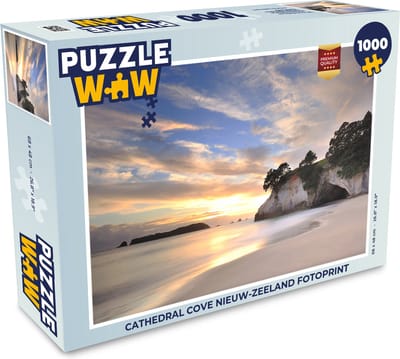 Puzzel Cathedral Cove Nieuw-Zeeland fotoprint - Legpuzzel - Puzzel 1000 stukjes volwassenen