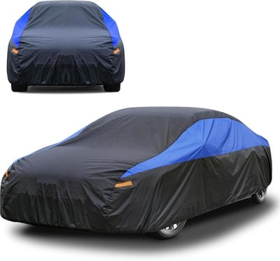 Famanu Autohoes, winterzeil, waterdicht, ademend, autohoes, waterdicht, stofdicht, sneeuwbescherming, zonwering, volledige garage voor sedan (490 tot 510 cm), XXL