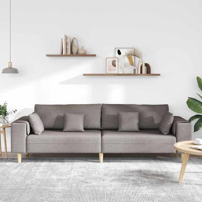 vidaXL - Bank - Taupe - 250 - x - 77 - x - 76 - cm - Stof