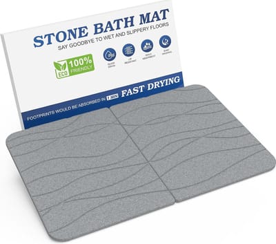 Silicagoer badmat, antislip, sneldrogende badmat, steenmat, absorberend, gemakkelijk te reinigen, steenmat, stenen badmat, badkuip en badkamervloer